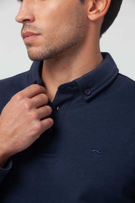 Polo m/l liso botón s/ Marx...