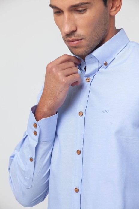 Camisa sport lisa s/ Jungla...