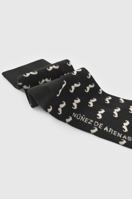 Calcetines logo Bigote - NEGRO