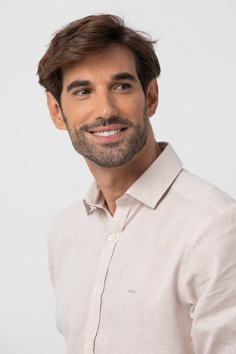Camisa m/l s/ África - BEIGE