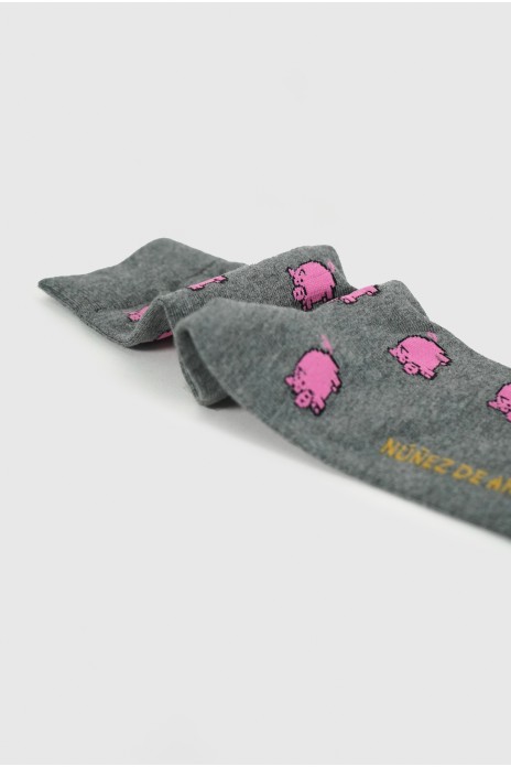 Calcetines cerdo - GRIS-...