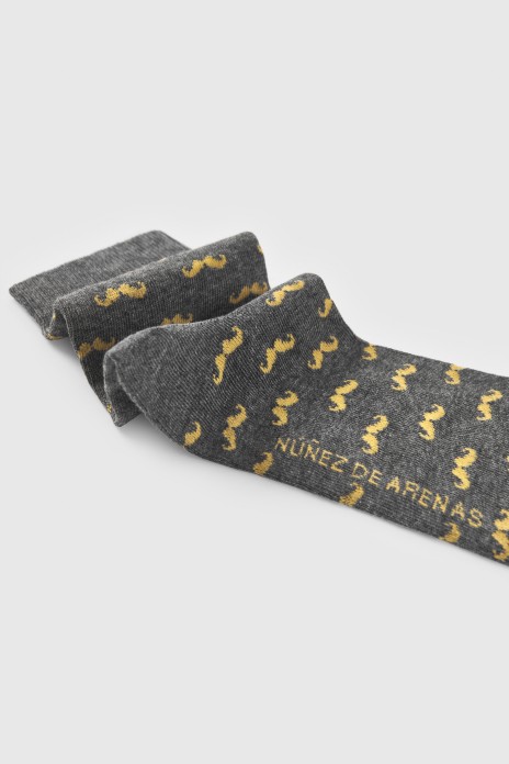 Calcetín algodón bigotes -...