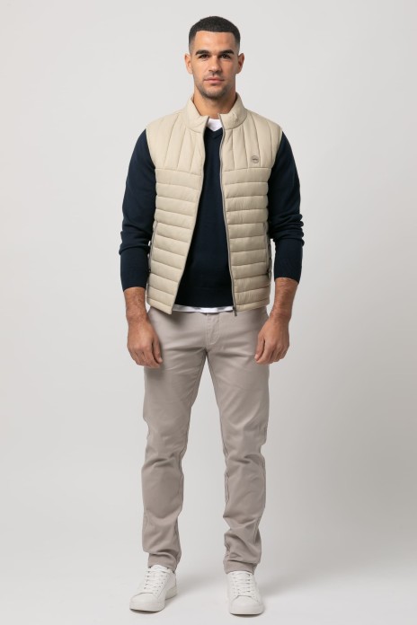 Chaleco nylon s/ aman - BEIGE