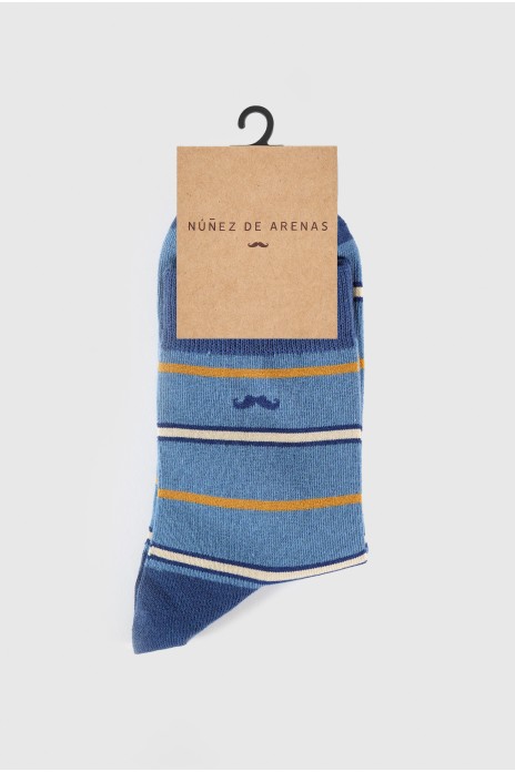 Calcetin rayas s/ mercero -...