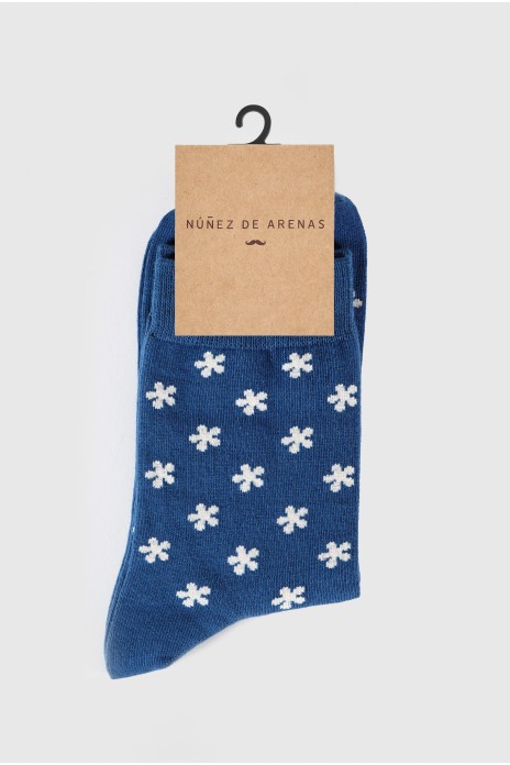 Calcetines flor s/ flow - AZUL