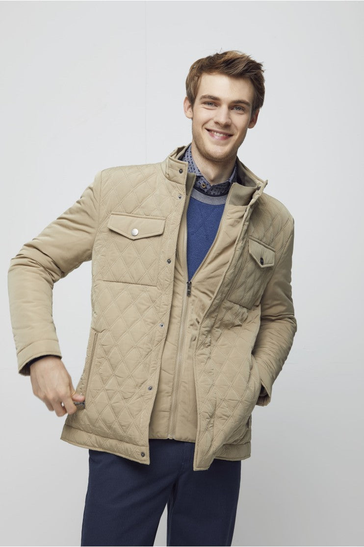 Parka doble pespunte Outlet