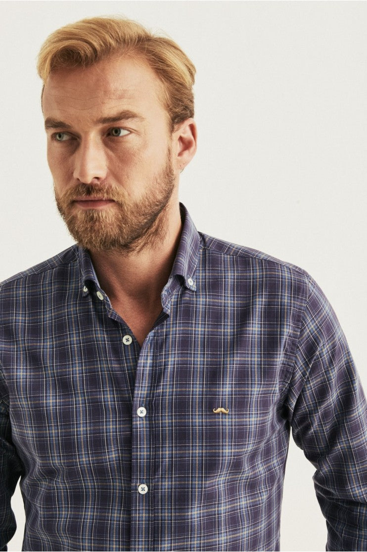 Camisa cuadros sport tonos Oscuros Outlet