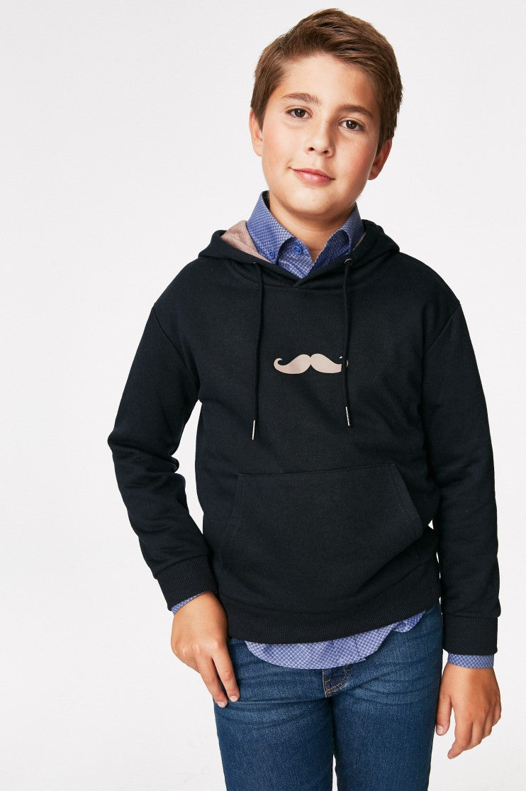 Sudadera niño lisa con capucha