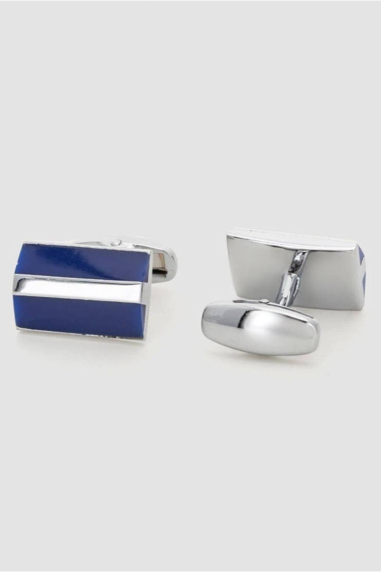 Gemelos Rectángulo azul y plata