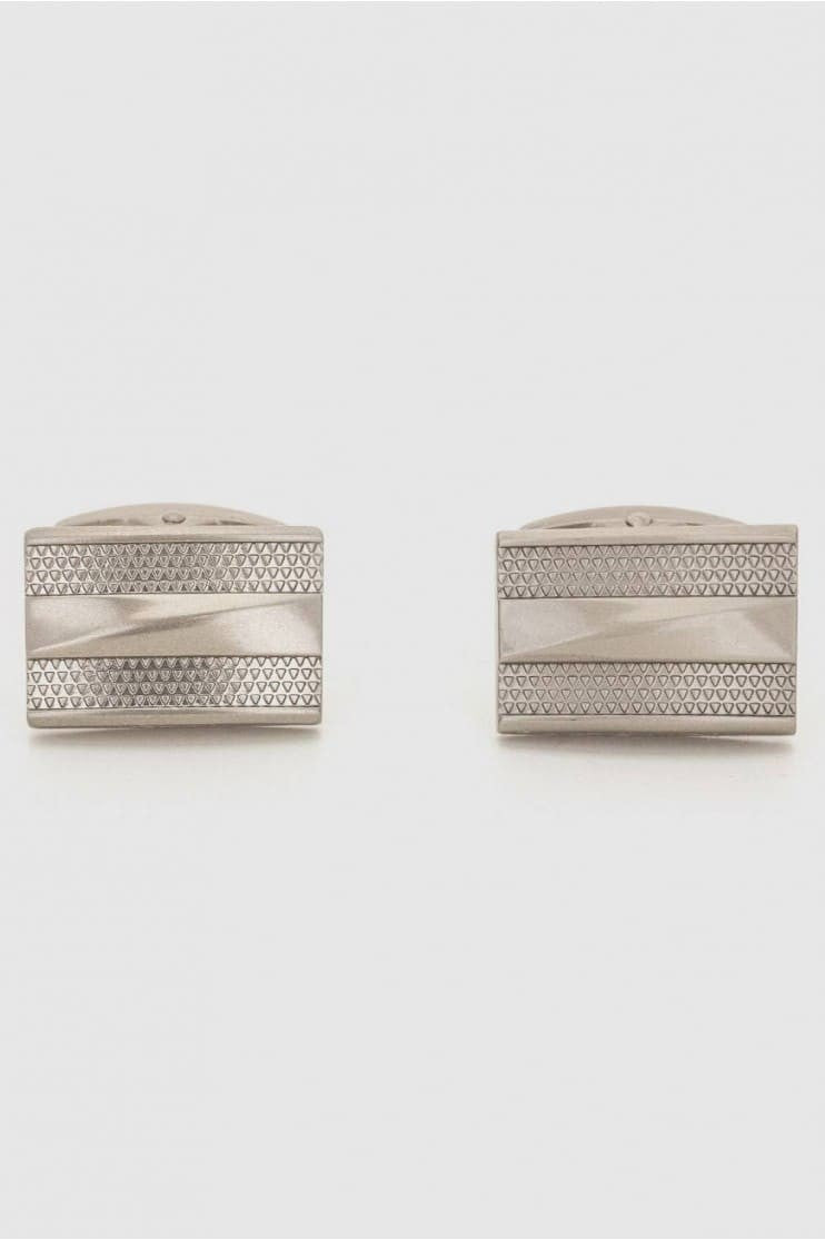 Gemelos Rectángulo color plata