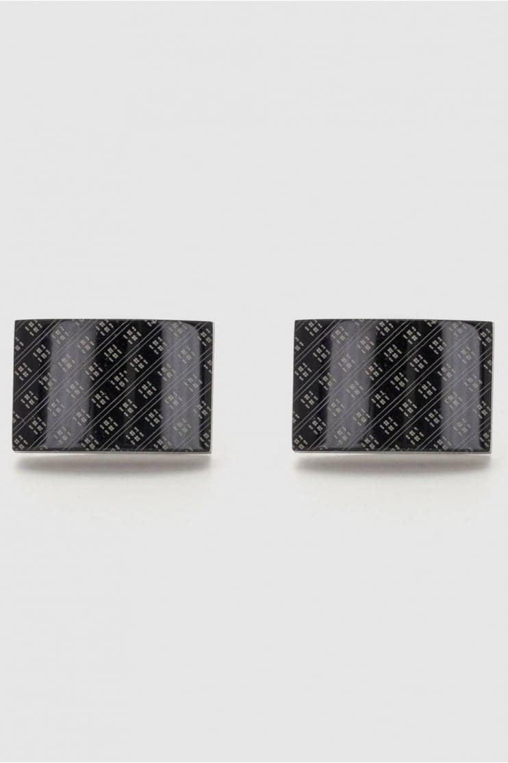 Gemelos Cuadrado negro tejido