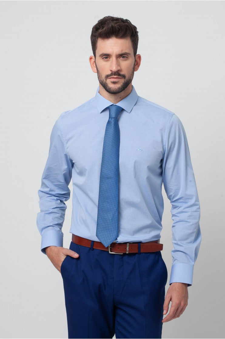 Camisa Vestir Fil a Fil s/ Rugen