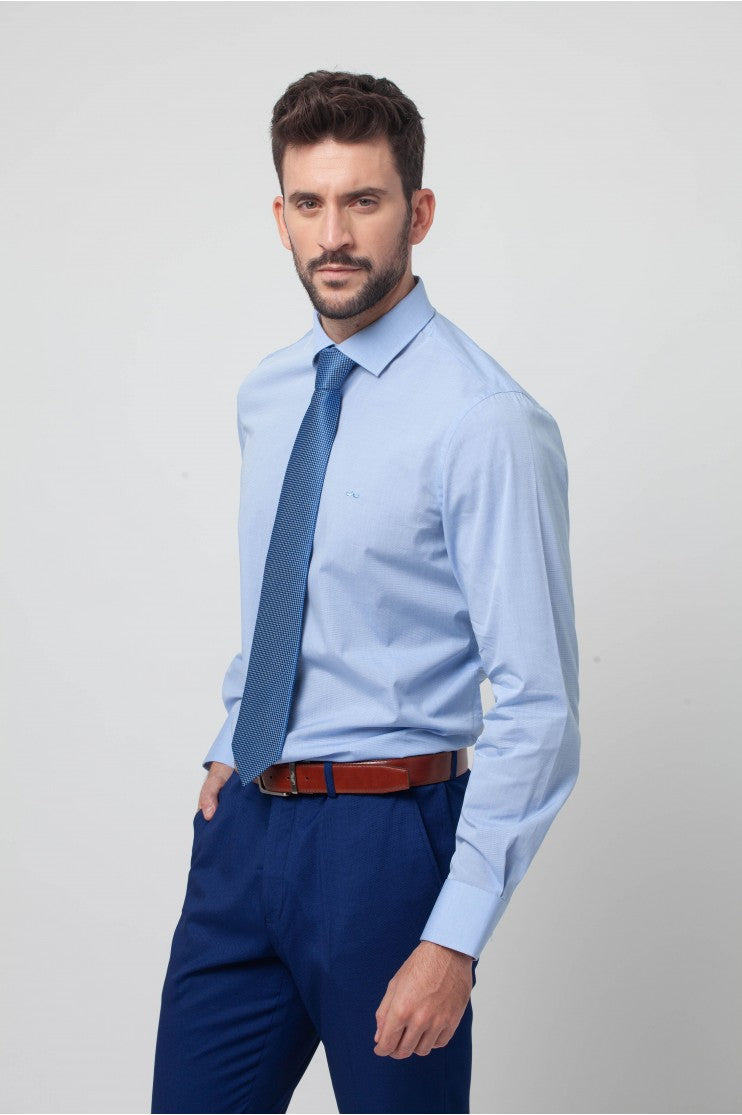 Camisa Vestir Fil a Fil s/ Rugen
