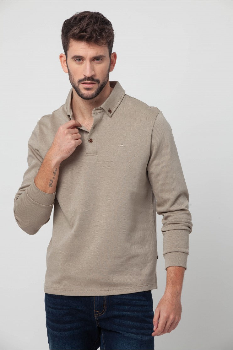 Polo m/l liso botón s/ Marx Outlet