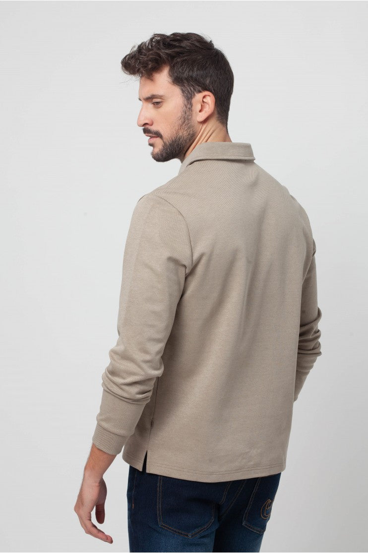 Polo m/l liso botón s/ Marx Outlet