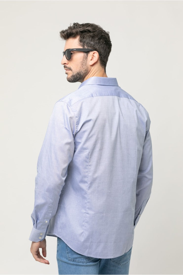 Camisa sport lisa lavada s/ Elaro Outlet