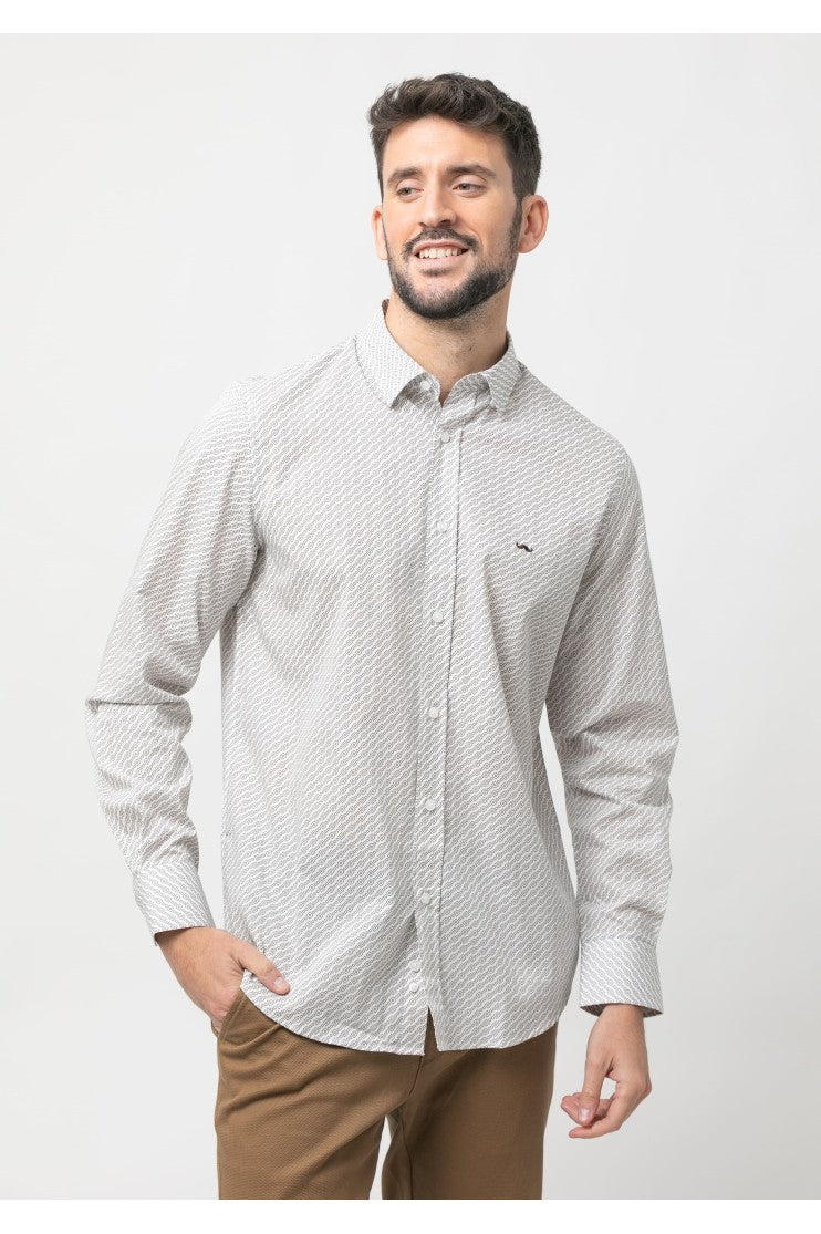 Camisa sport estampada s/ Escudo Outlet