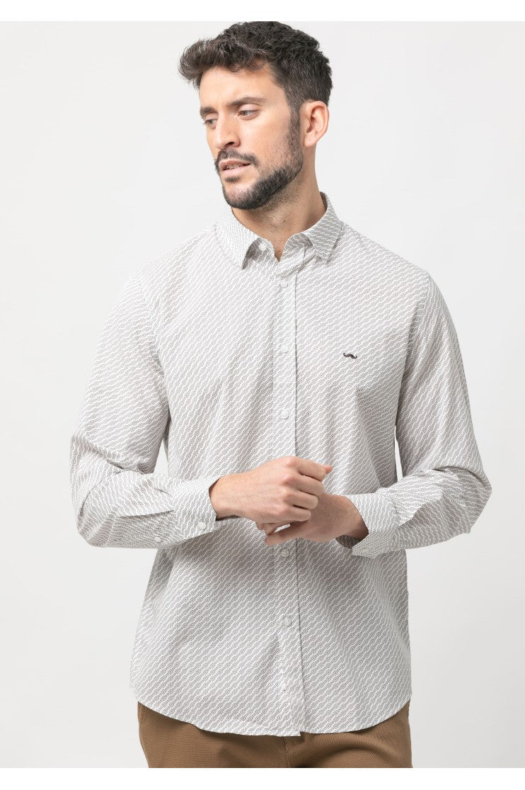 Camisa sport estampada s/ Escudo Outlet