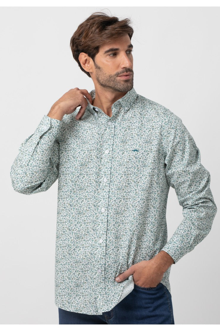 Camisa sport estampada s/ Asia Outlet