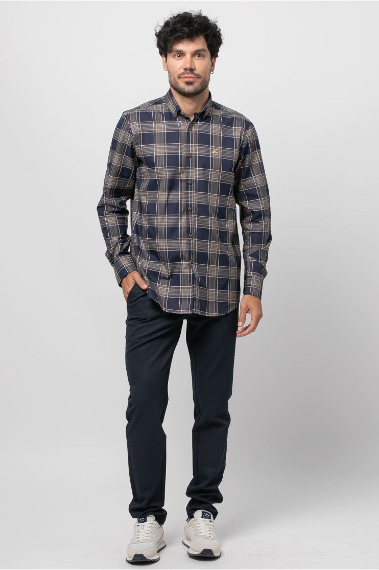 Camisa sport cuadro s/ metal