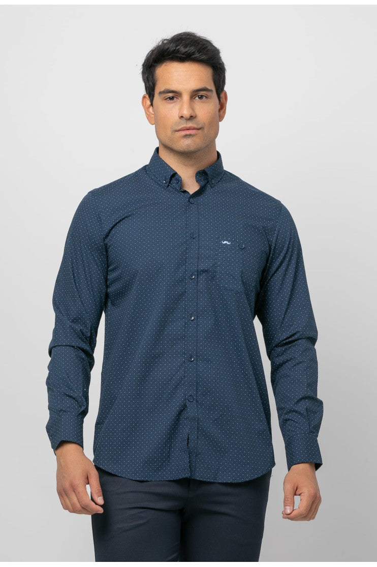 Camisa sport estampada s/ contra