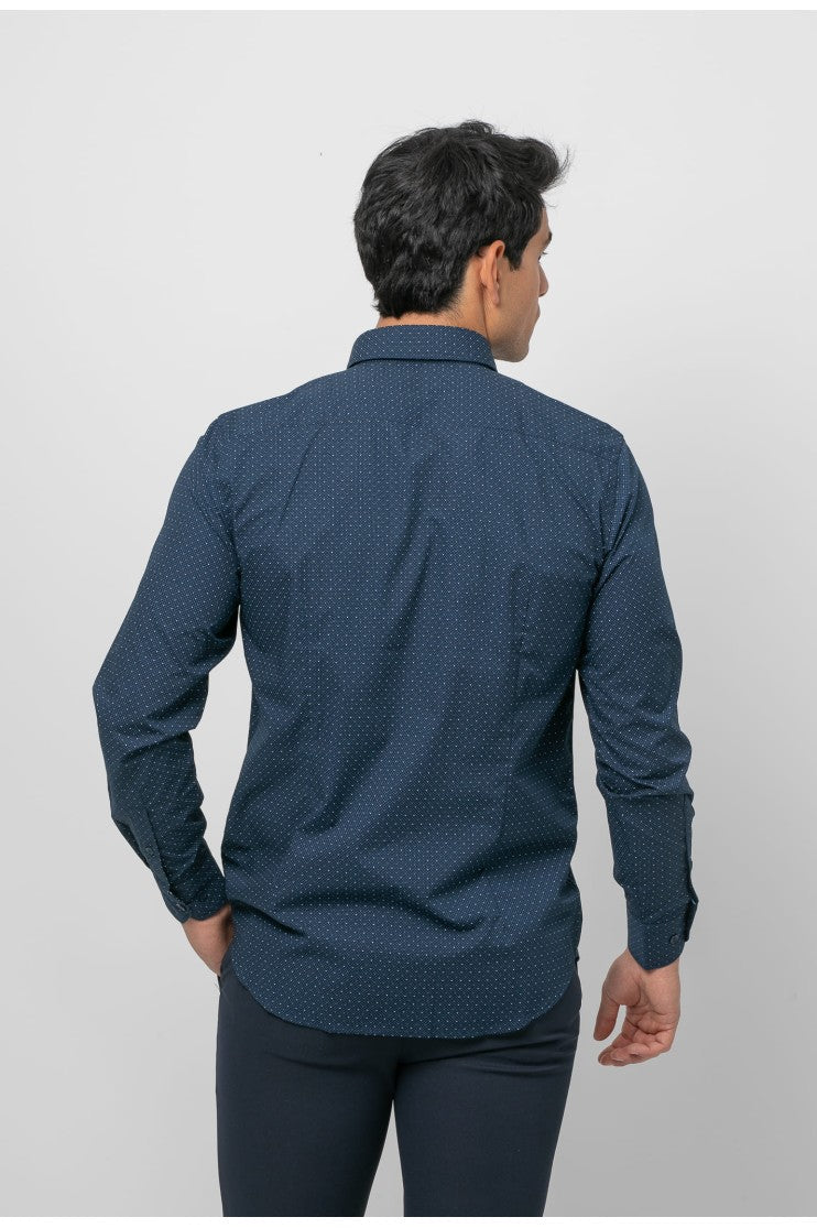 Camisa sport estampada s/ contra