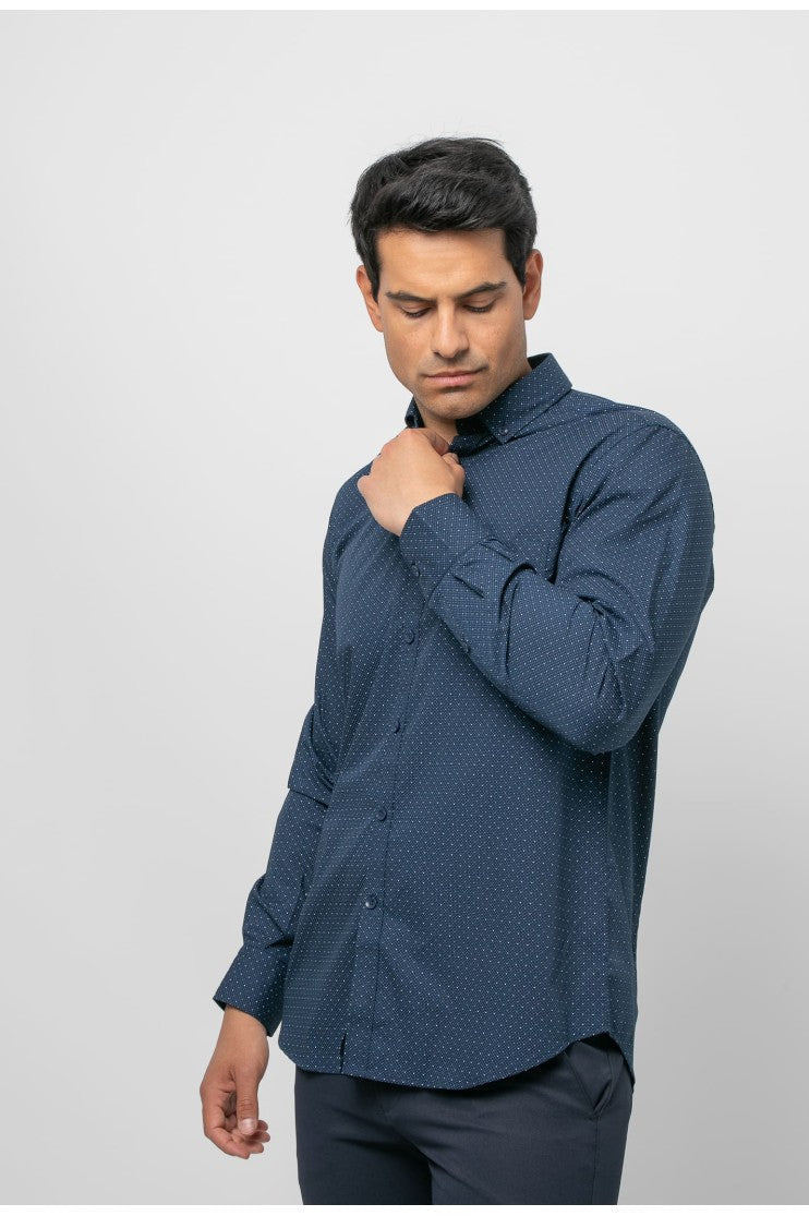 Camisa sport estampada s/ contra