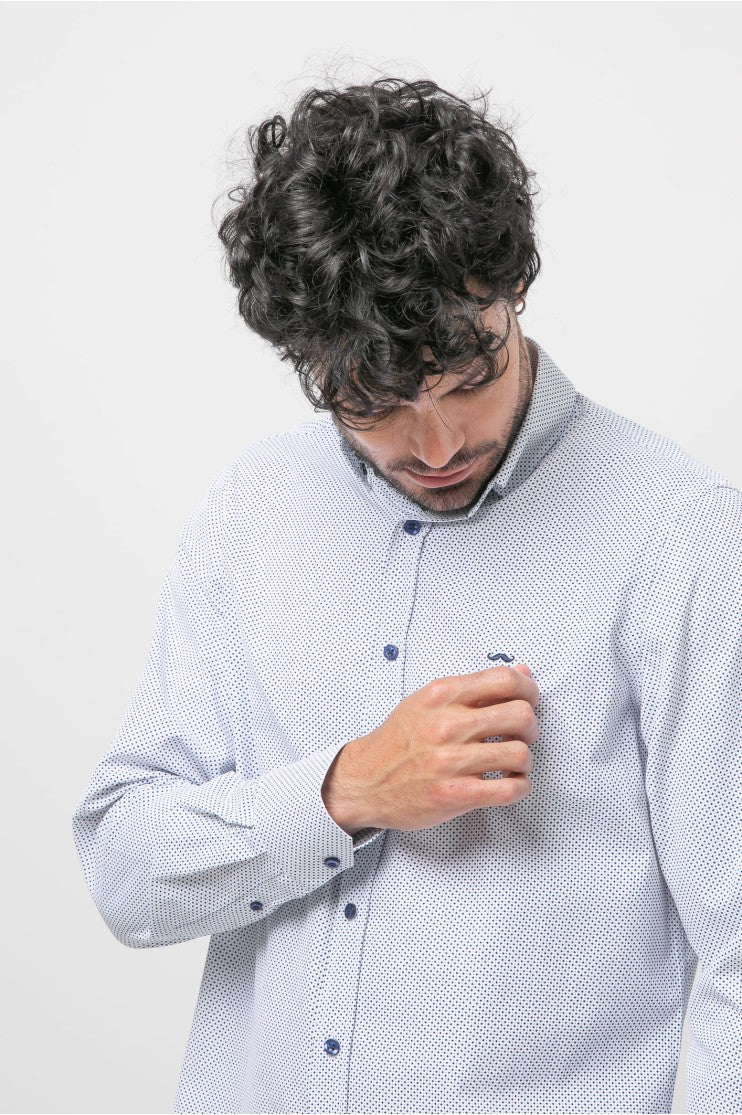 Camisa sport estampada s/ madroño Outlet