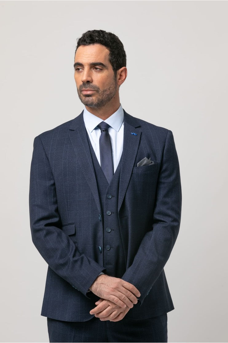 Americana vestir cuadro s/ curtidor