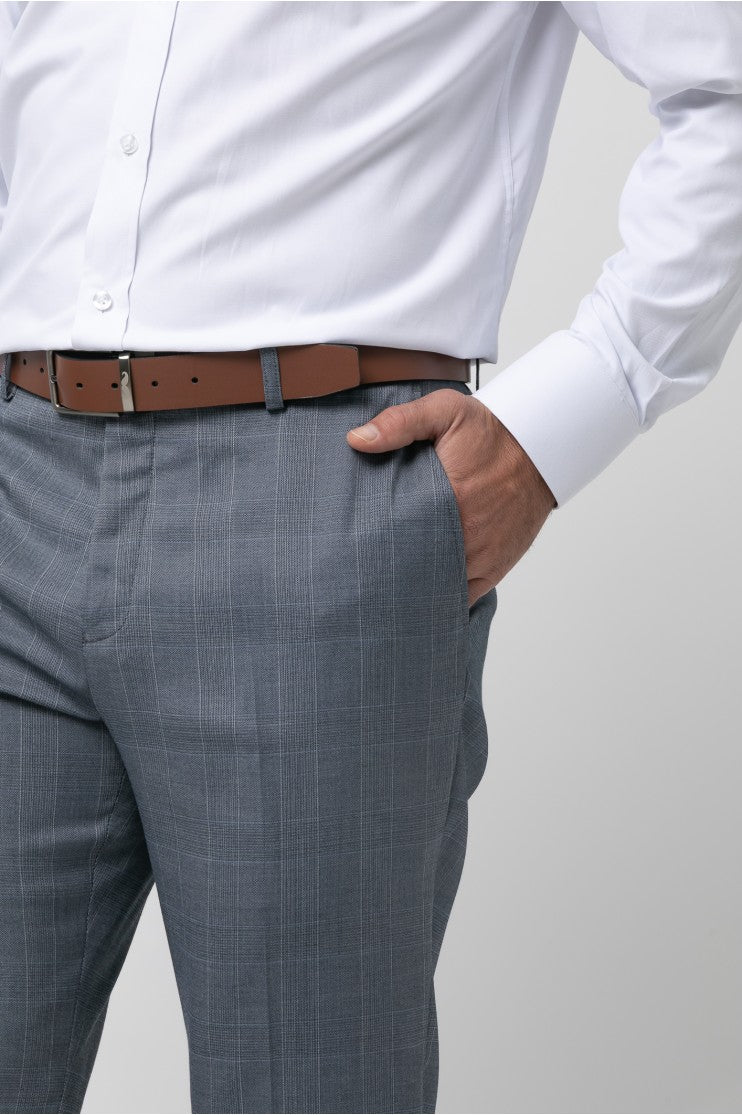 Pantalon vestir ensancha cuadros s/ domador