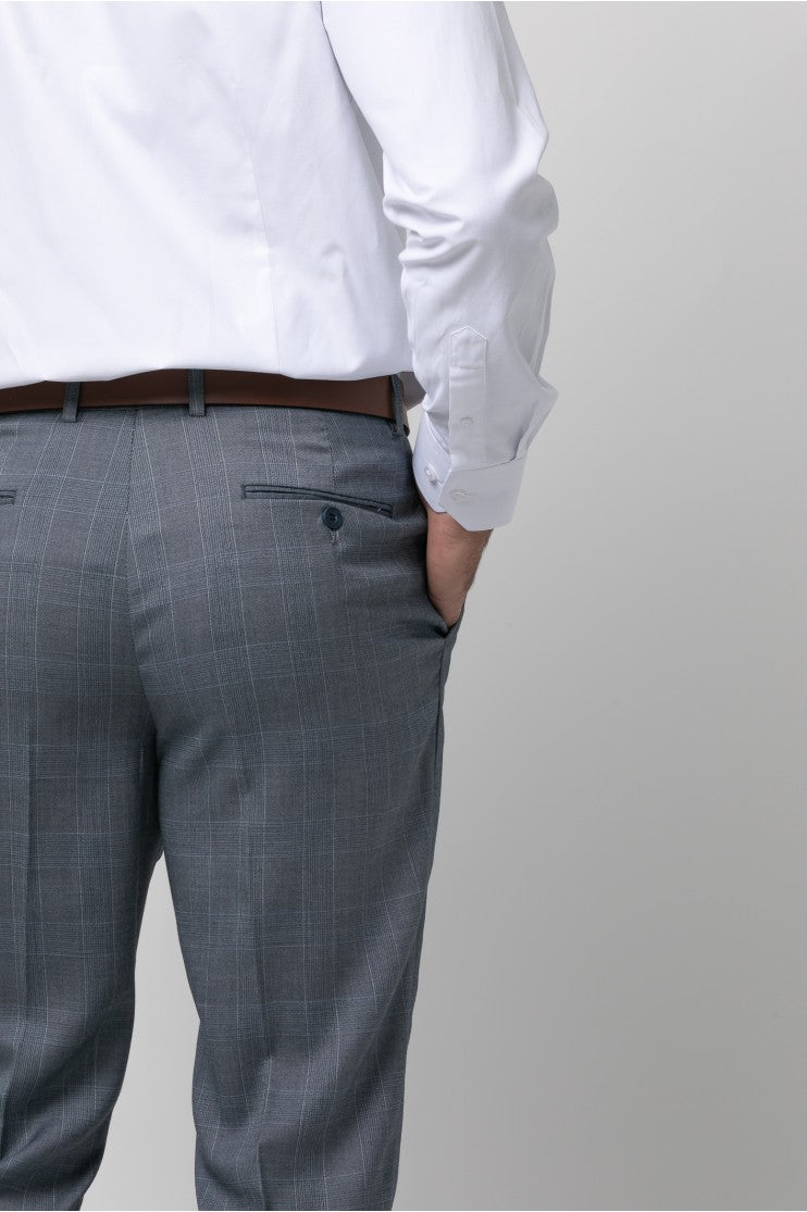 Pantalon vestir ensancha cuadros s/ domador