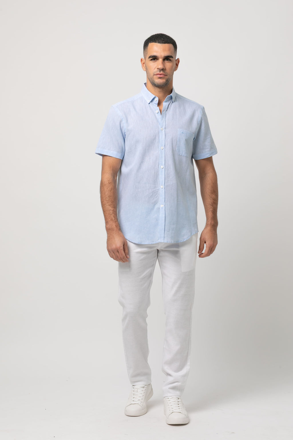 Camisa m/c lino s/ César