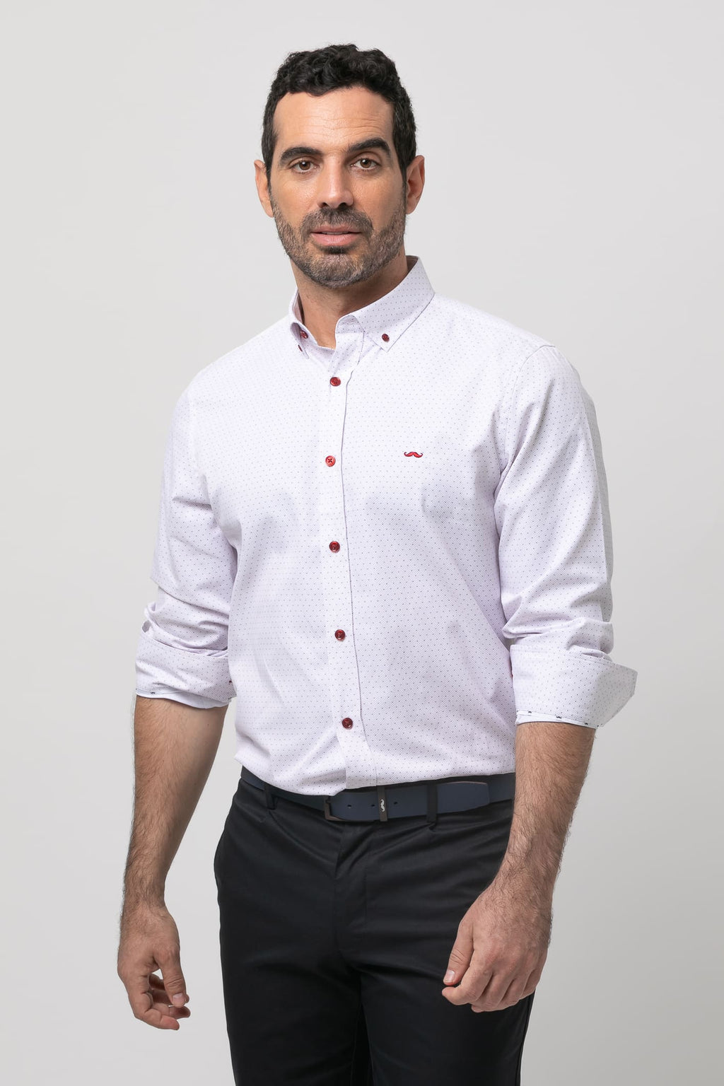 Camisa sport estampada s/ maquinista