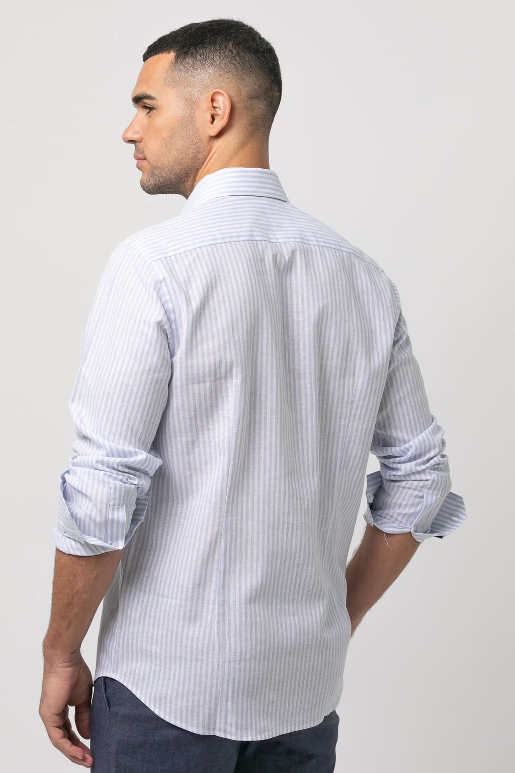 Camisa lino rayas s/ rita