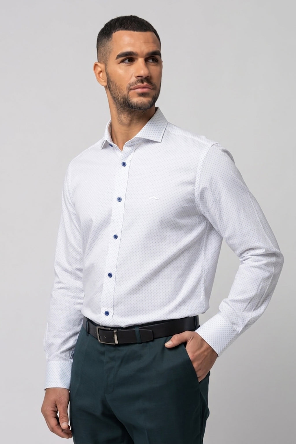 Camisa sport estampada s/ olivar