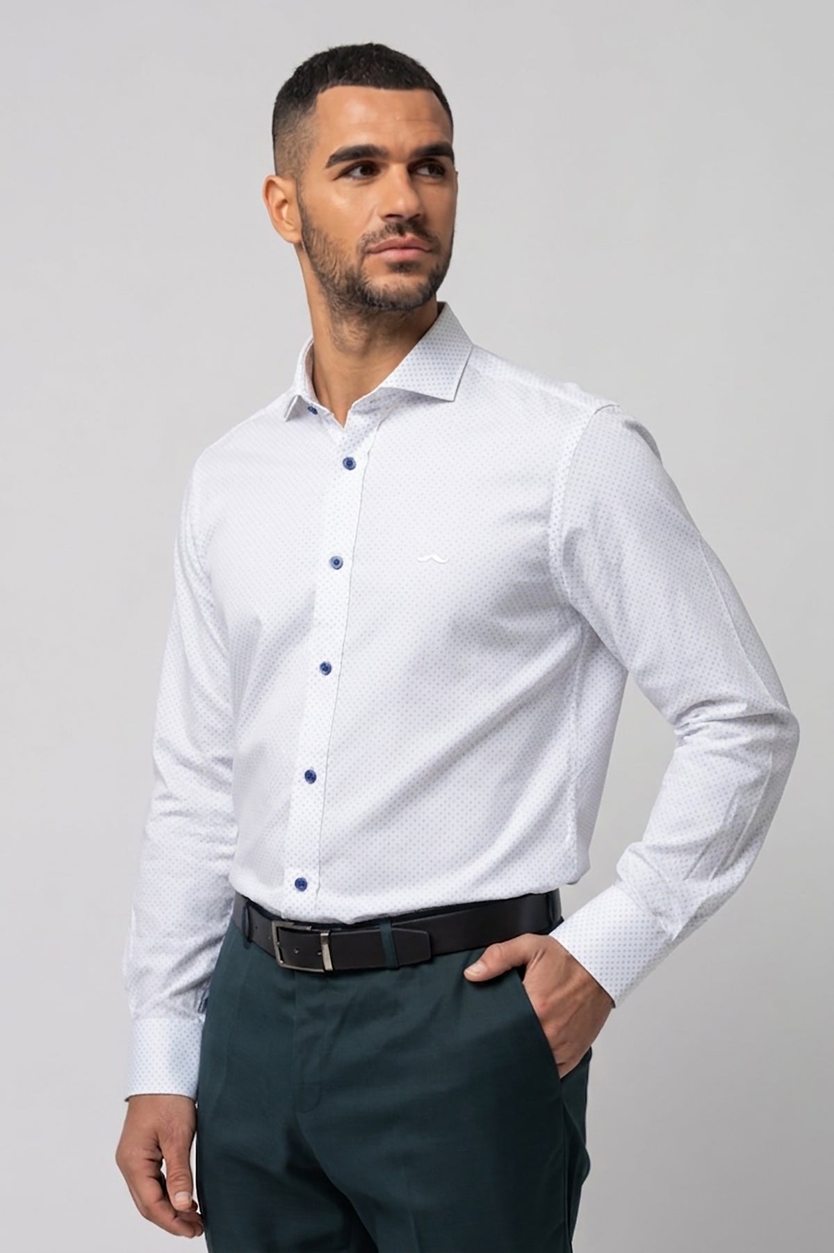 Camisa sport estampada s/ olivar
