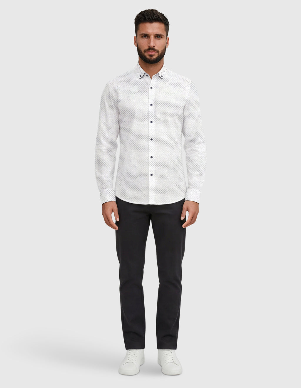 Camisa sport estampada s/ cuero