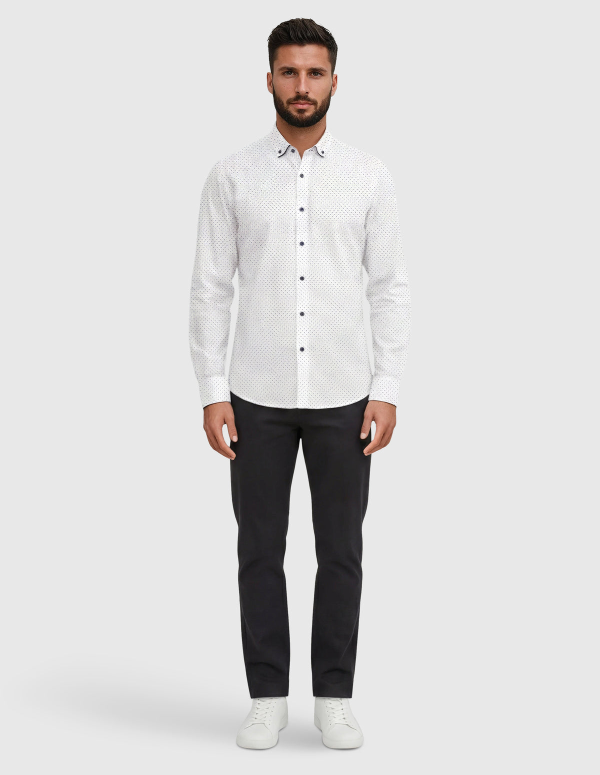 Camisa sport estampada s/ cuero